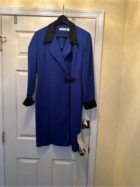 Chaus Royal Blue Dress with Black Accents